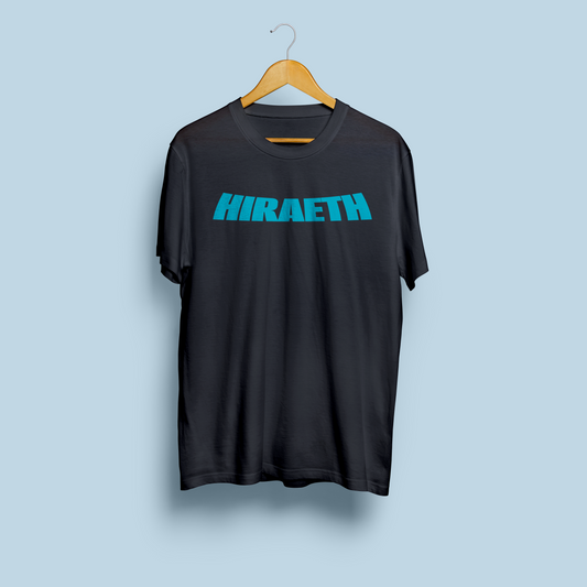 HIRAETH SKY BLUE LOGO BLACK T-SHIRT [PRE-ORDER] [CROWDFUND PERK]